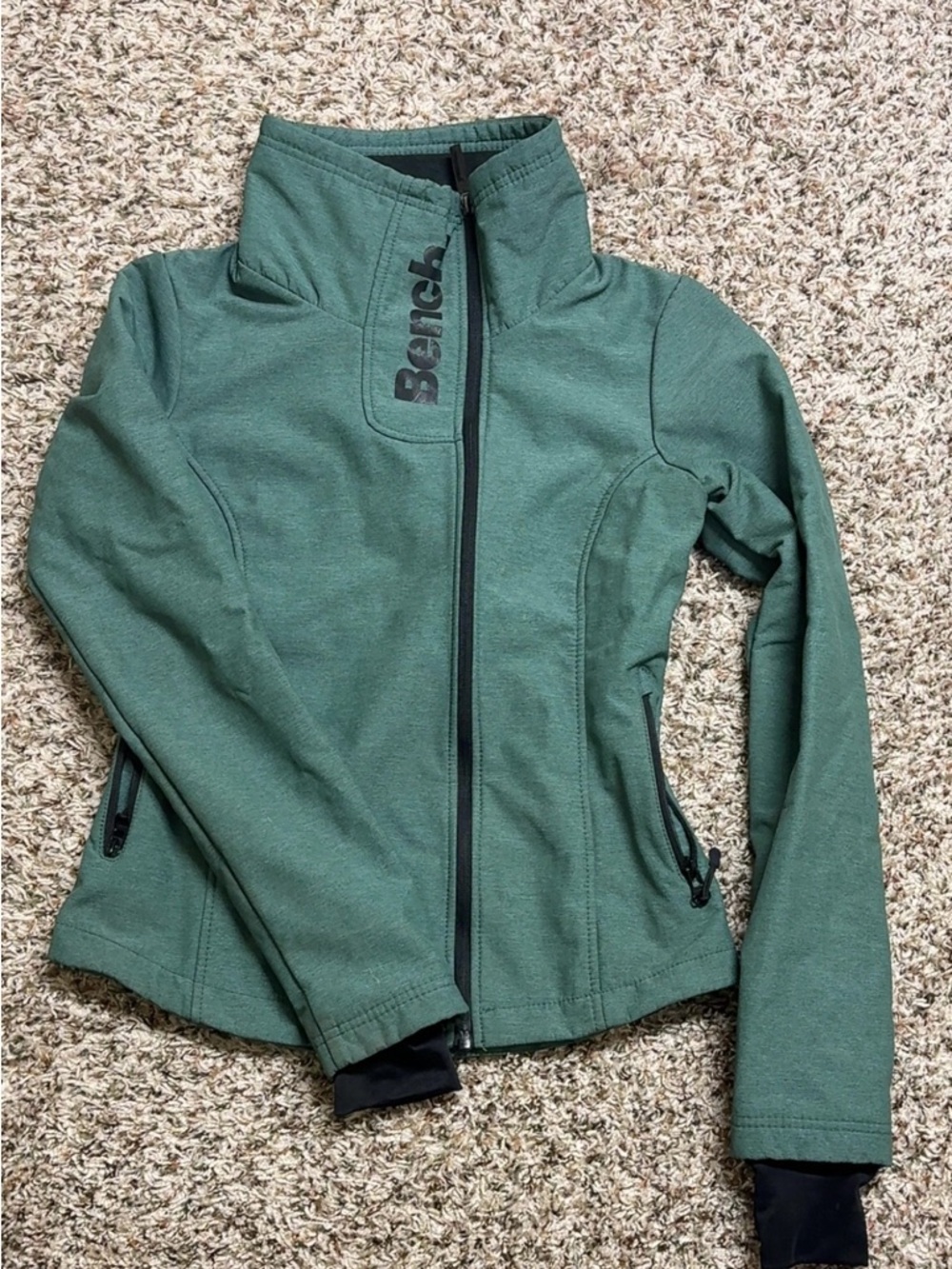 Bench Green Full-Zip Utility Jacket with High Collar